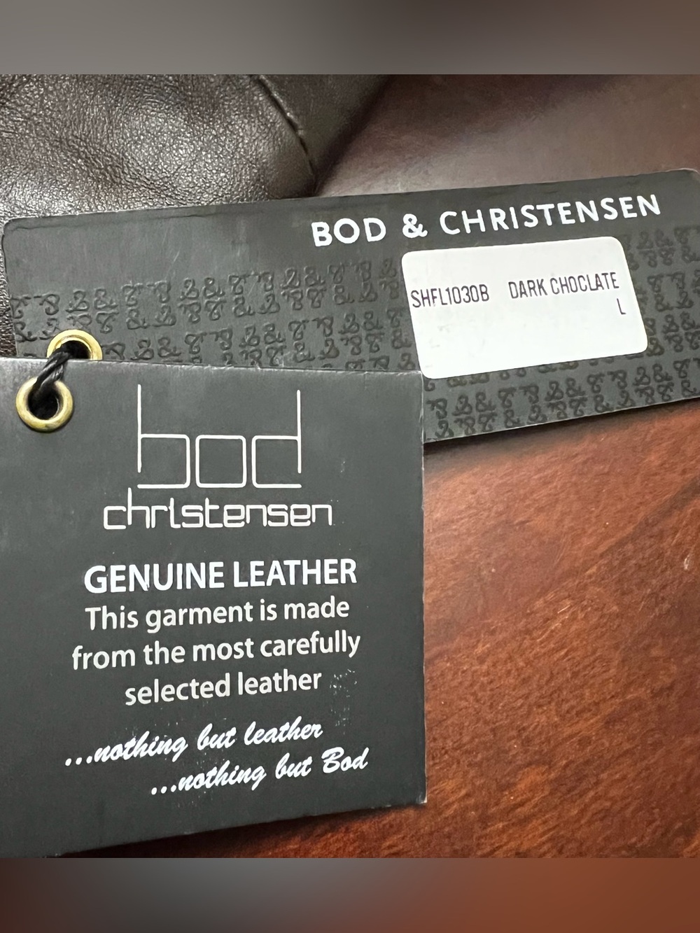 Bod & Christensen Genuine Leather Draped Waterfall Collar Jacket chocolate Brown - Picture 7 of 8